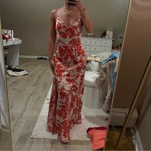 Satin floral dress